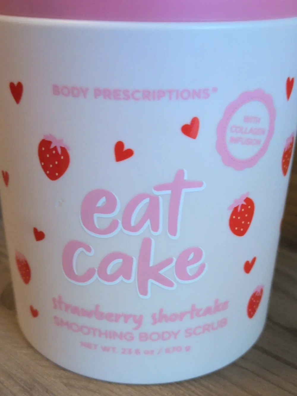 BODY PRESCRIPTION Eat Cake Strawberry Shortcake Smoothing Body Scrub I Broke Lid
